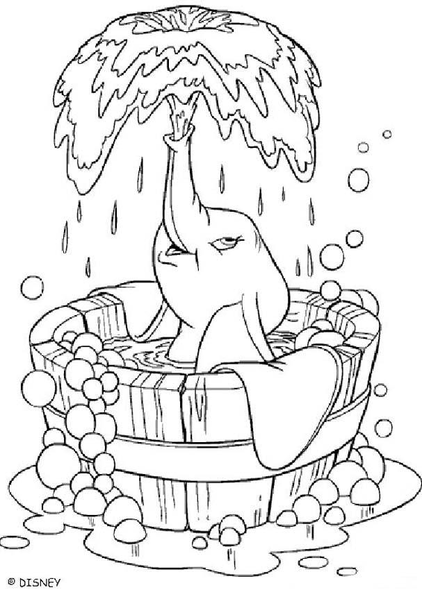 Dumbo coloring pages - Dumbos bath
