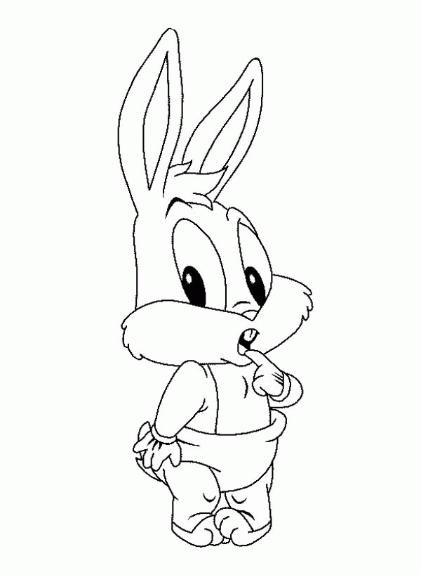 Cute Baby Bugs in Baby Looney Tunes Coloring Page: Cute Baby Bugs
