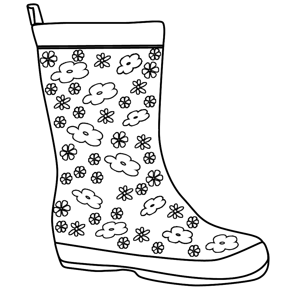 Best Photos of Printable Rain Boots Outline - Rain Boots Coloring
