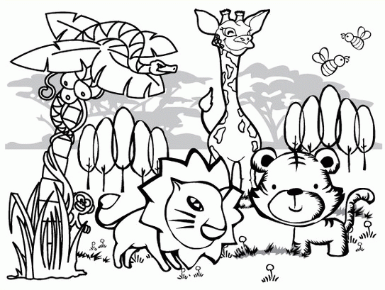Jungle Scenery | Coloring Pages for Kids and for Adults