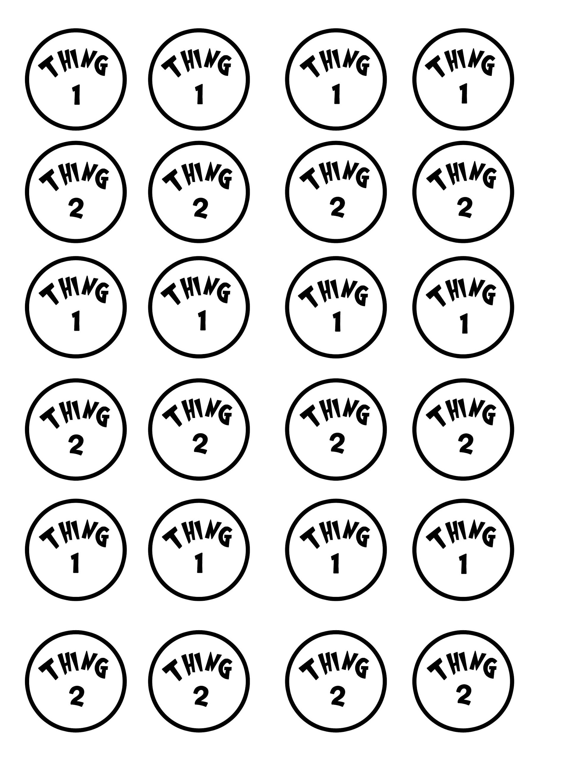 thing 1 thing 2 face template Clip Art Library