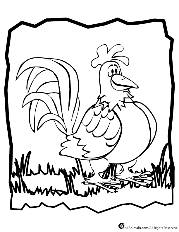 Rooster Coloring Page - Woo! Jr. Kids Activities