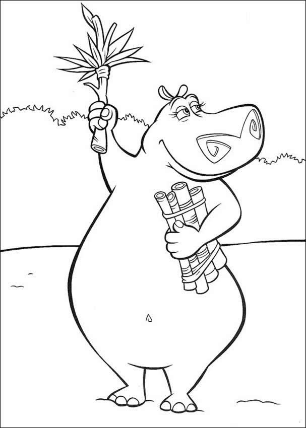 MADAGASCAR coloring pages - Gloria the hippo