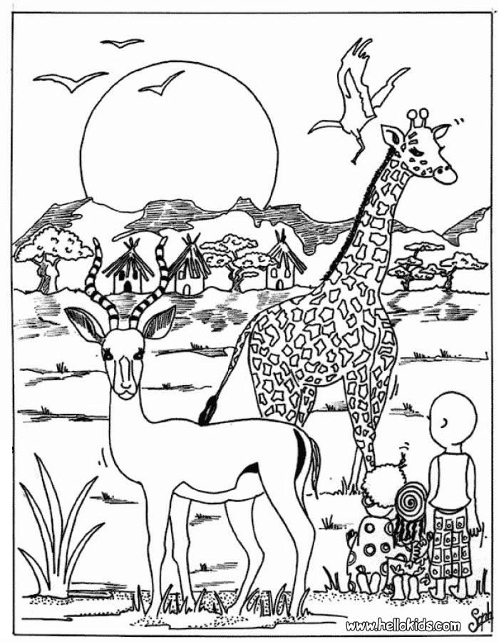 AFRICAN ANIMALS coloring pages - Rhinoceros Fantasy