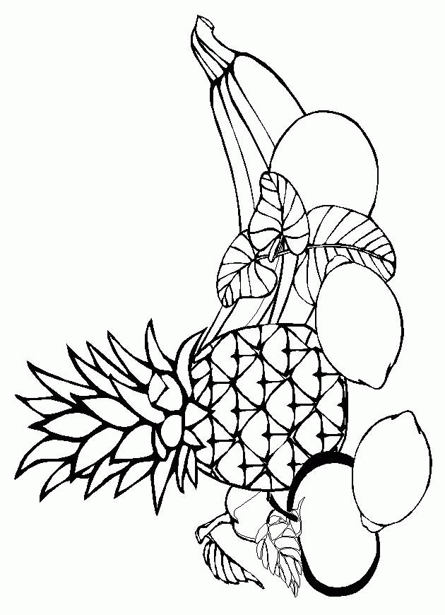 FRUITS VEGETABLES Colouring Pages