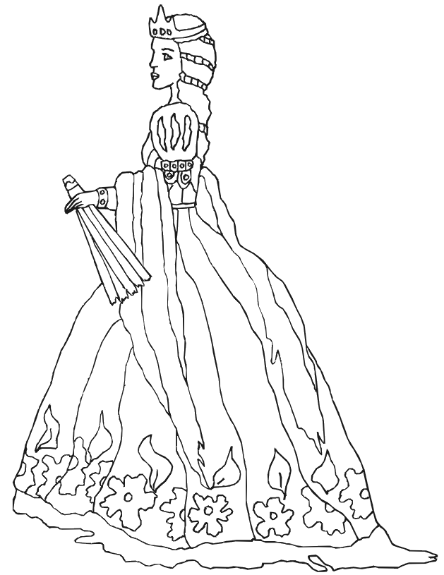 Princess Gown | Disney Coloring Pages