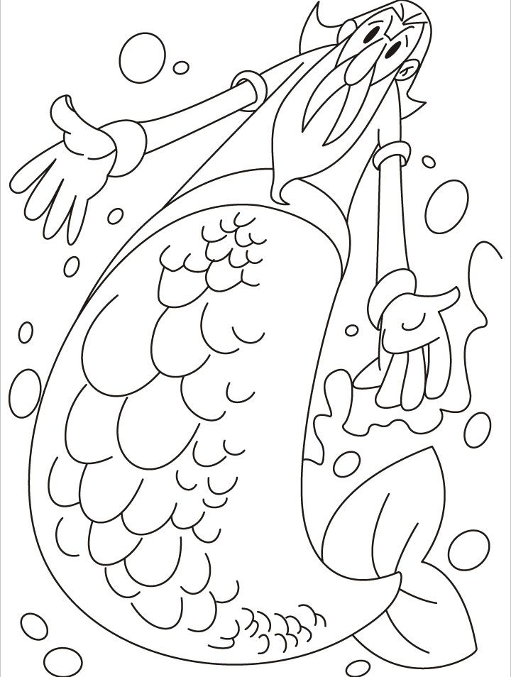 An old age giant ugly looking merman coloring pages | Download