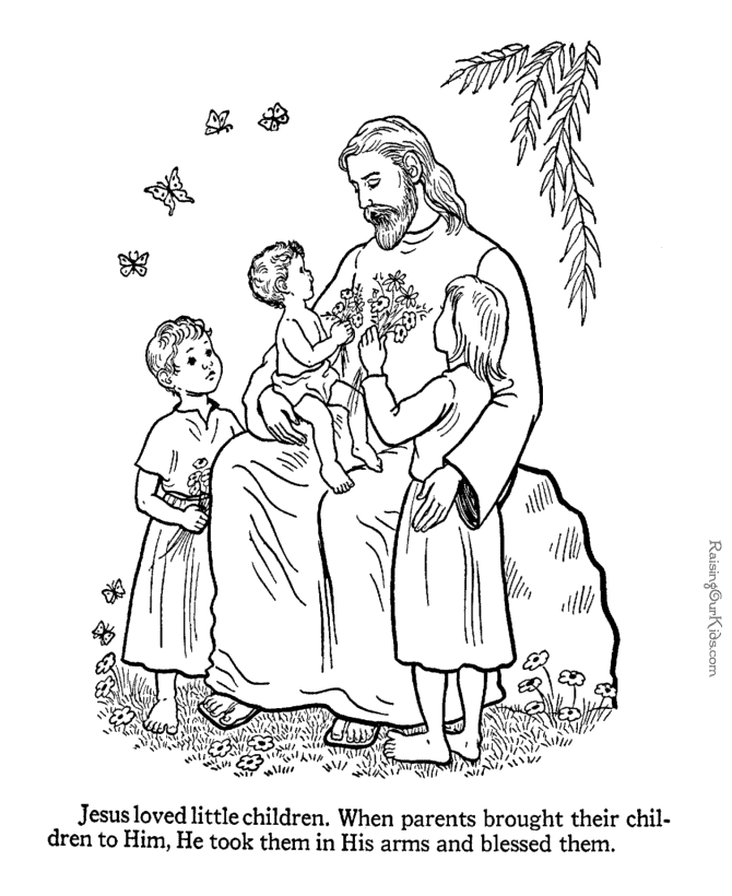 Jesus Loves The Children Coloring Page | Free Printable