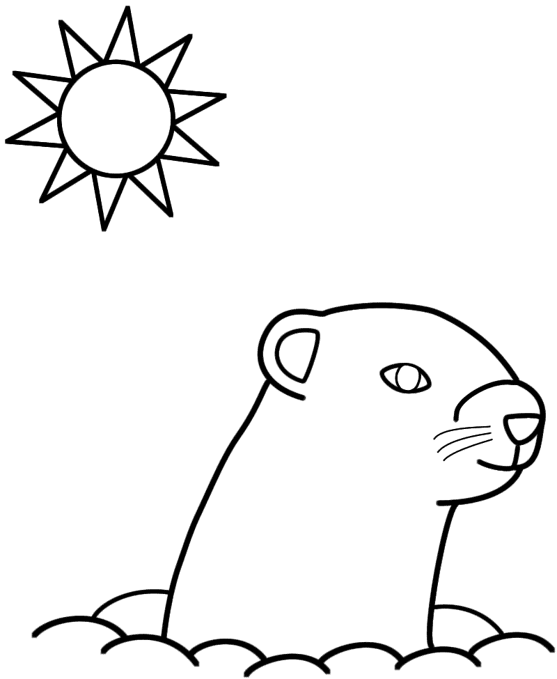 Groundhog - Coloring Page 