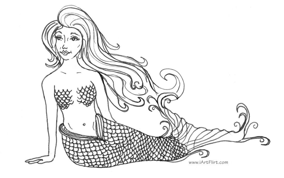 Mermaid Coloring Pages Free Download Wallpapers HD,
