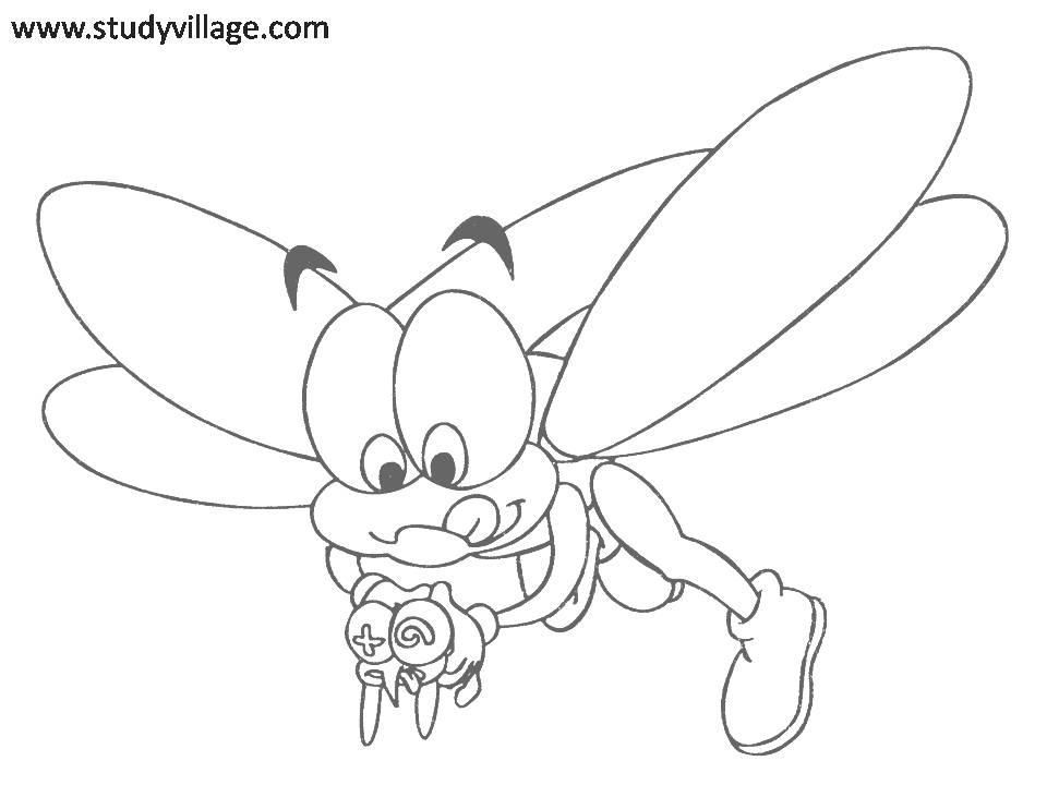 Funny Insects printable coloring page for kids 21: Funny Insects