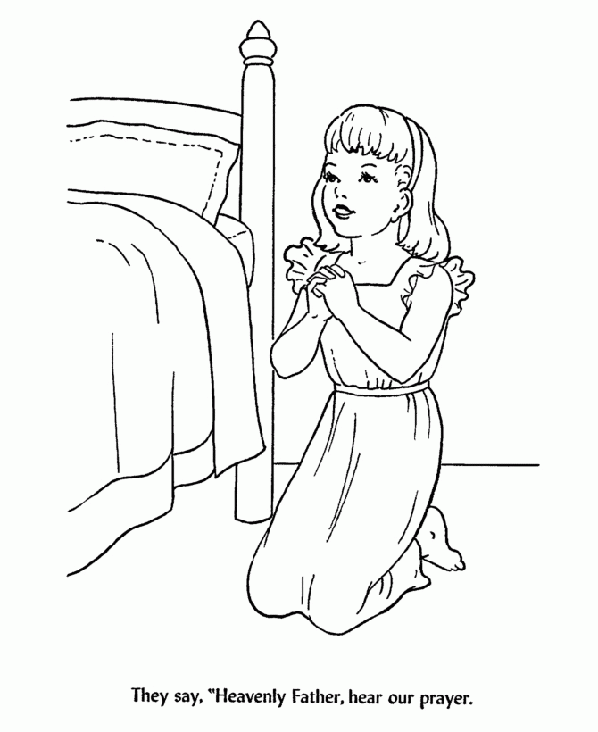 back to school coloring pages children at bedtime prayer