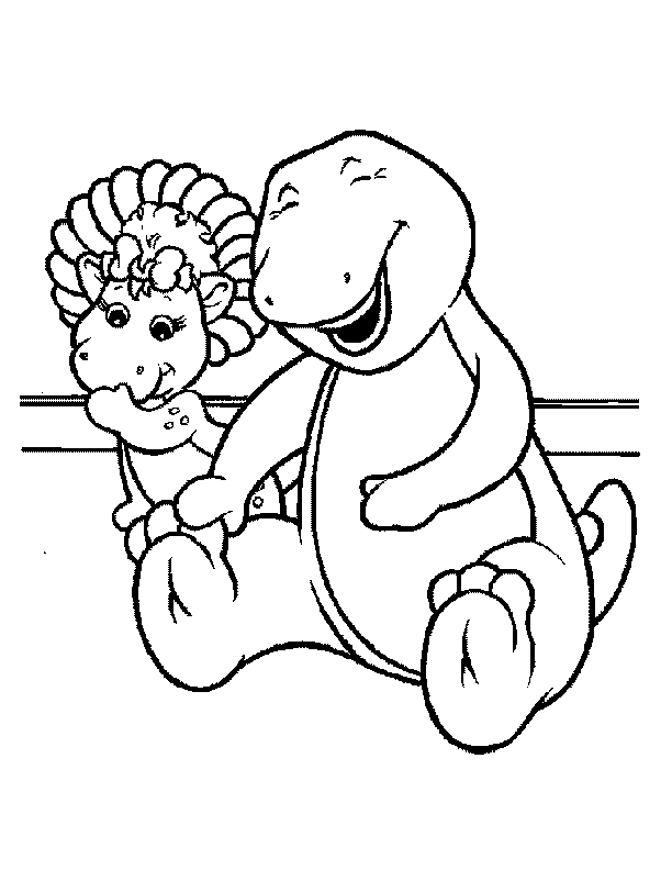 barney and baby bop Colouring Pages
