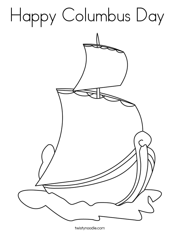 Happy Columbus Day Printables Coloring Pages, Cards