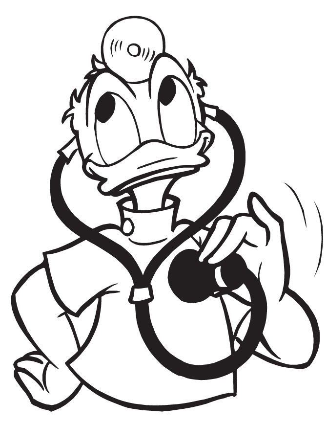 Cute Donald Duck Blushing Coloring Page | Free Printable Coloring