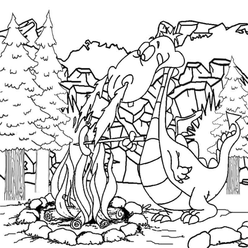 Fantasy Dragon Coloring Pictures To Print And Color In Worksheets