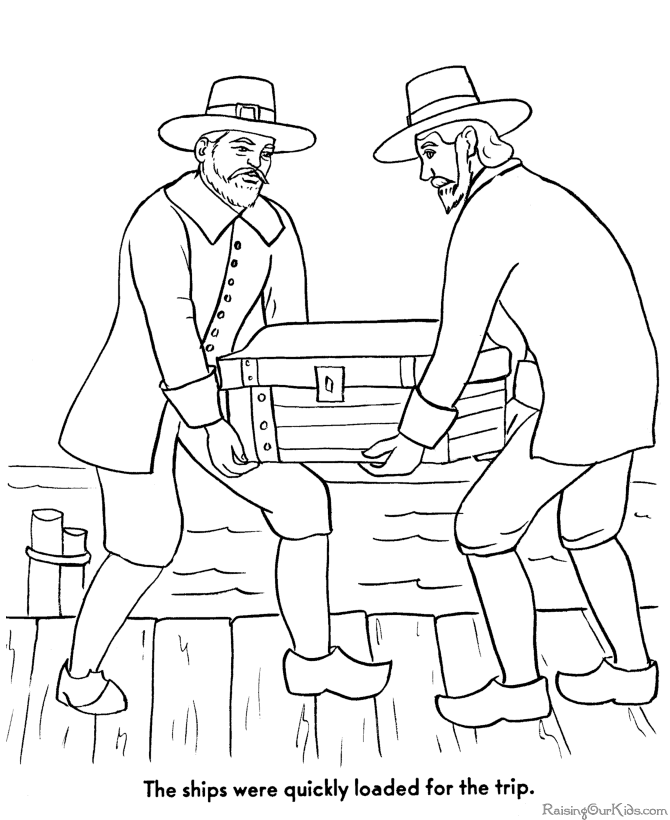 Pilgrims to Americas Coloring Page