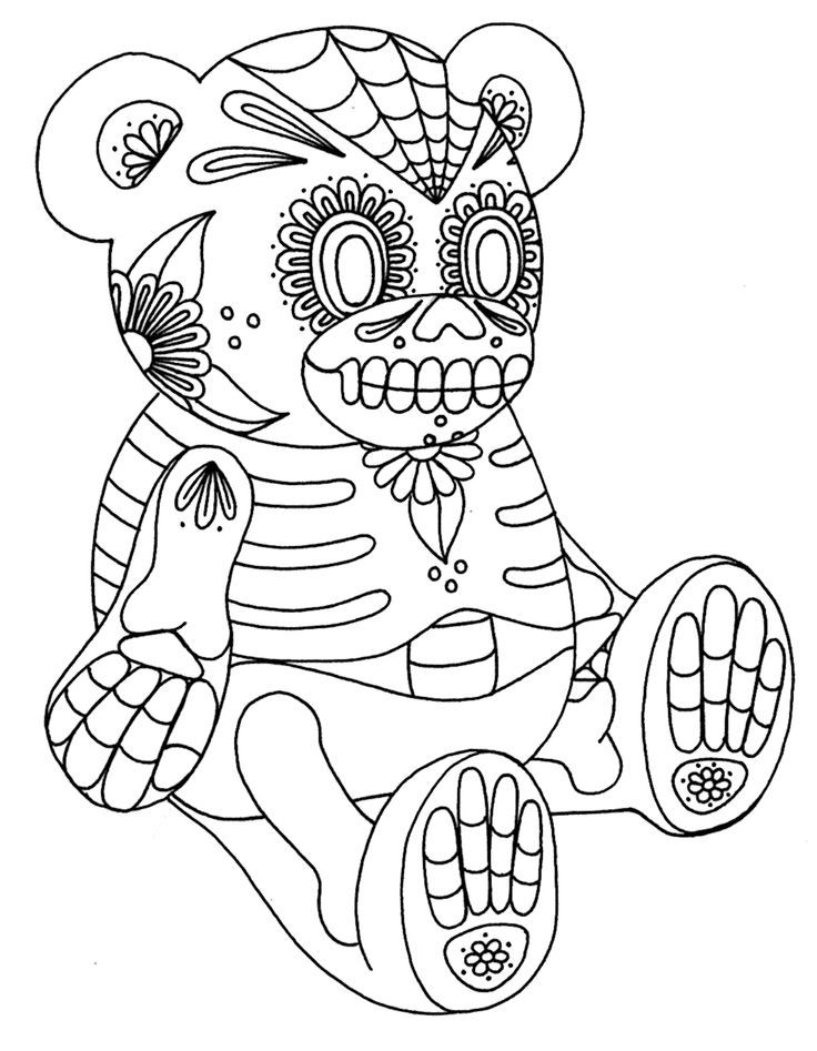 Women Sugar Skull Coloring Pages Clip Art Library