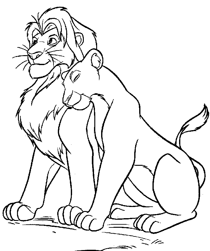 Lion King kleurplaat | Kleurplaten - dieren / coloring sheets with