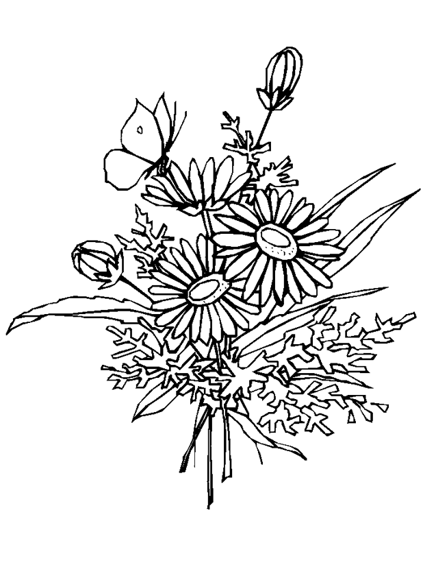 Bouquet Of Flowers Coloring Sheets