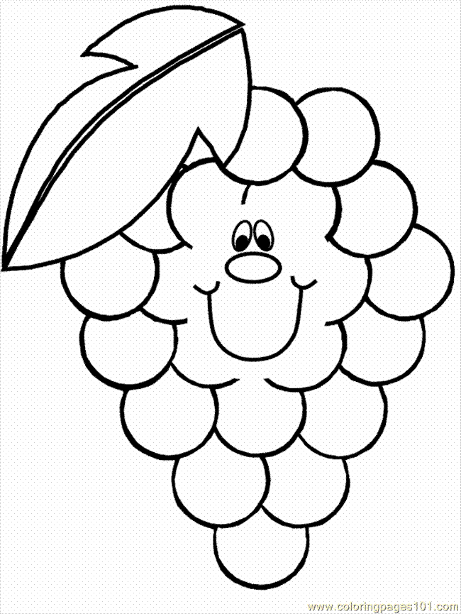 Coloring Pages Fruit Coloring  (Food  Fruits  Grapes