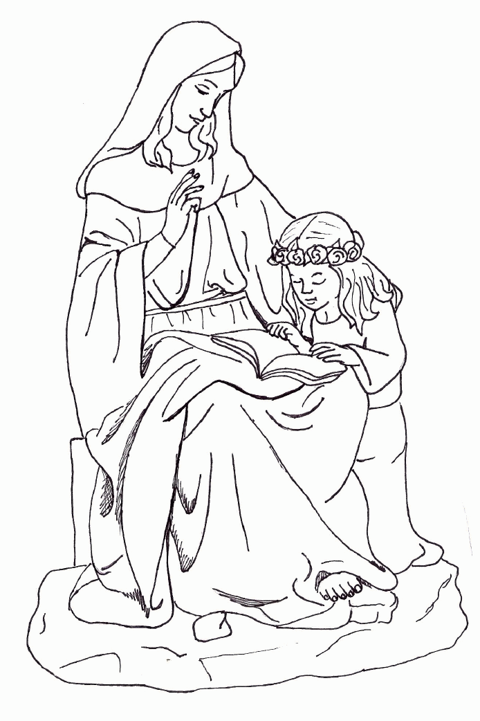 St. Anne coloring page | catholic