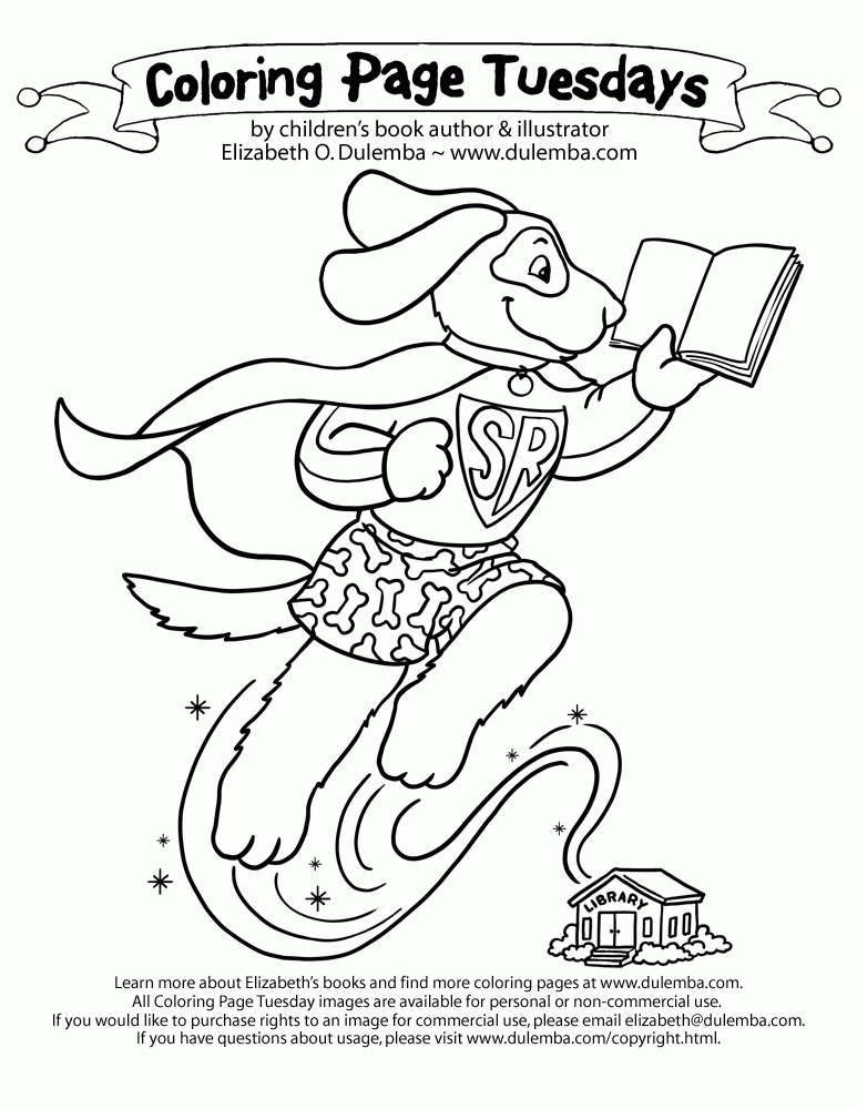  Coloring Page Tuesday - Super Reader!