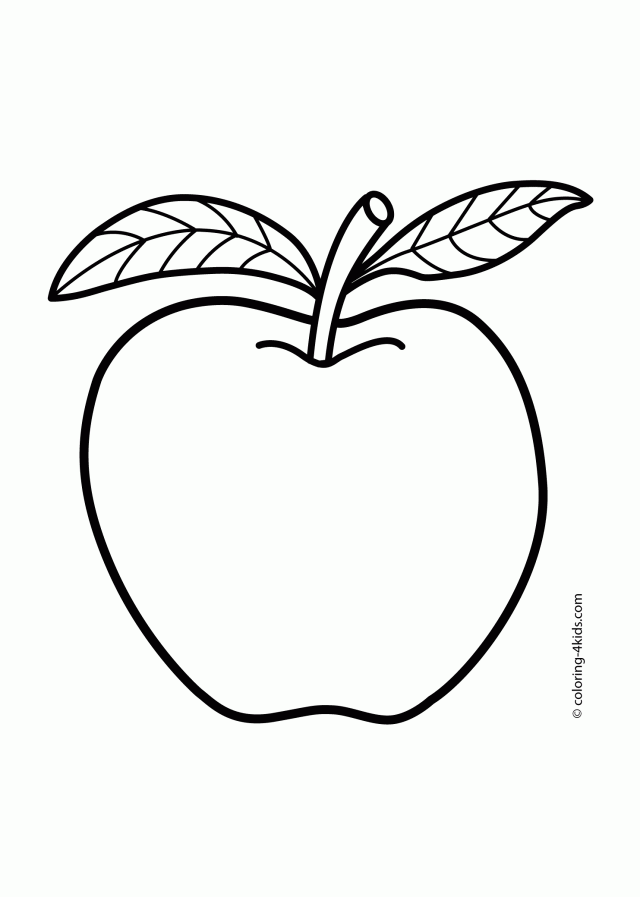 Apple Fruits| Coloring Pages for Kids Printable Free Coloing