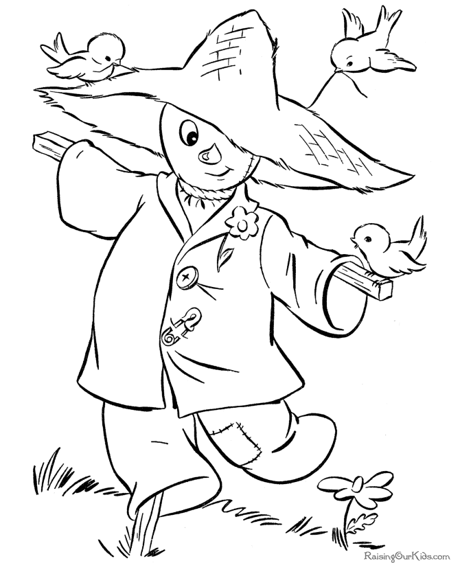Halloween scarecrow coloring pages