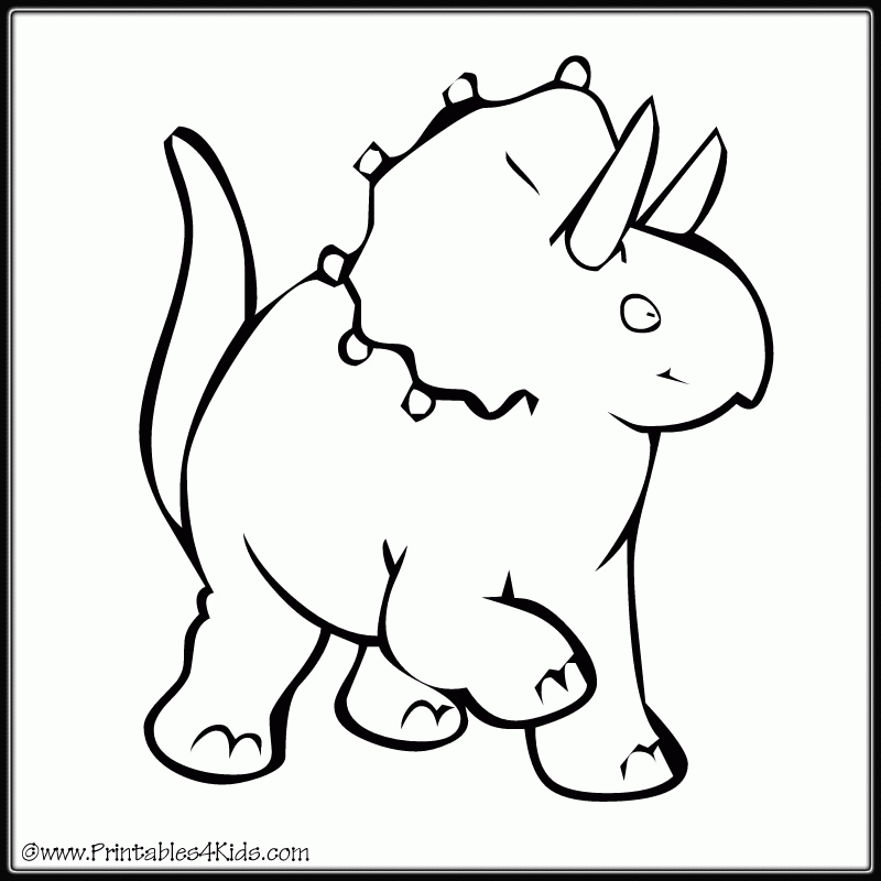 Dancing Triceratops Dinosaur Coloring Page : Printables for Kids