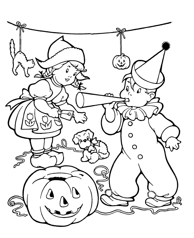 Halloween Party Coloring Pages - Halloween Party Games 