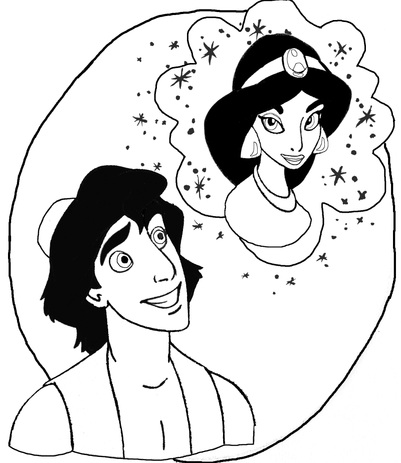 Oasis Date � Aladdin  Jasmine coloring page | � Streetrat �
