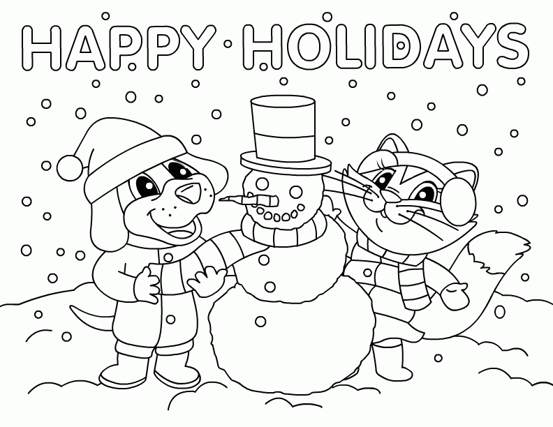 Snowman Coloring Page - Free