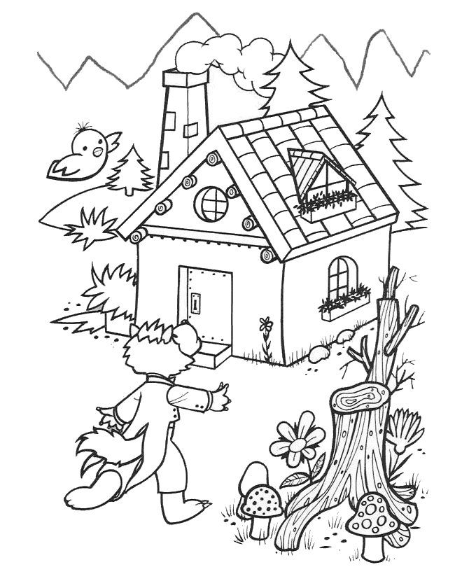 little pigs brick house Colouring Pages