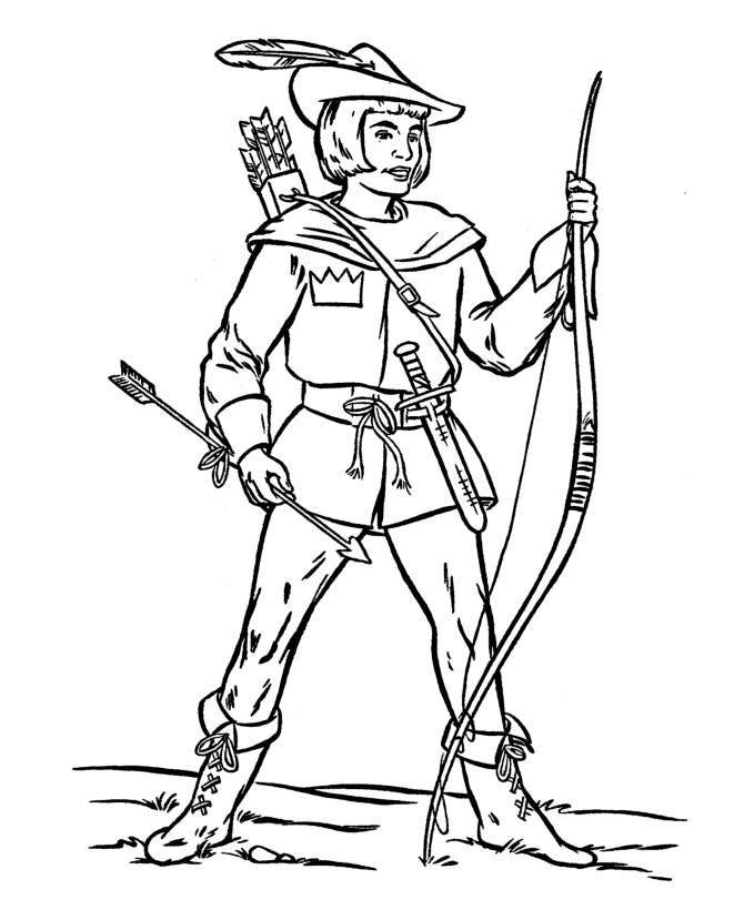BlueBonkers - Medieval Knights in Armor Coloring Sheets - Archer