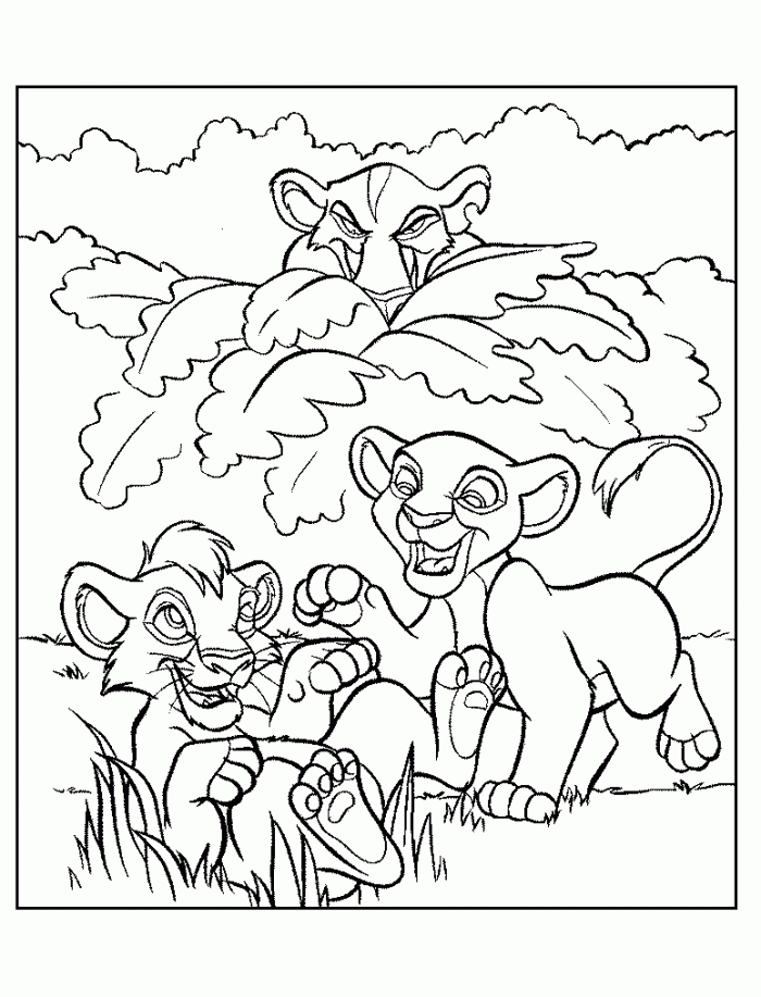 Simba and Nala Having Baby Coloring Page | Kids Coloring Page