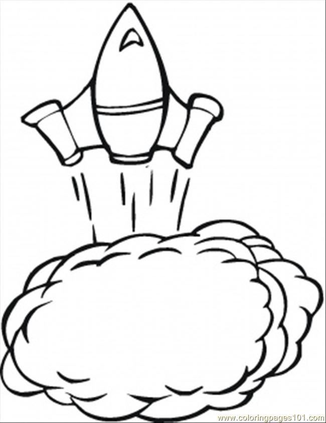 Coloring Pages Space Ship Is Taking Off (Technology  Astronomy