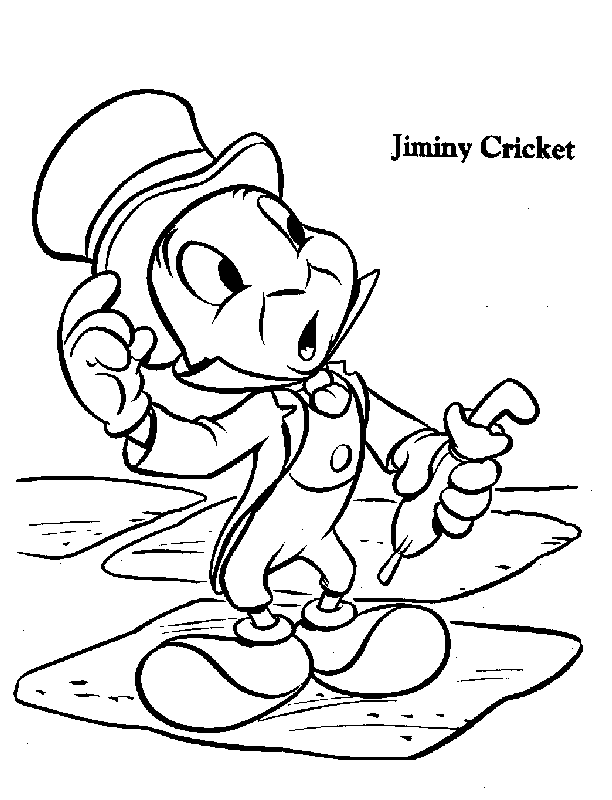 Jiminy Cricket Coloring Page | Free Printable Coloring Pages