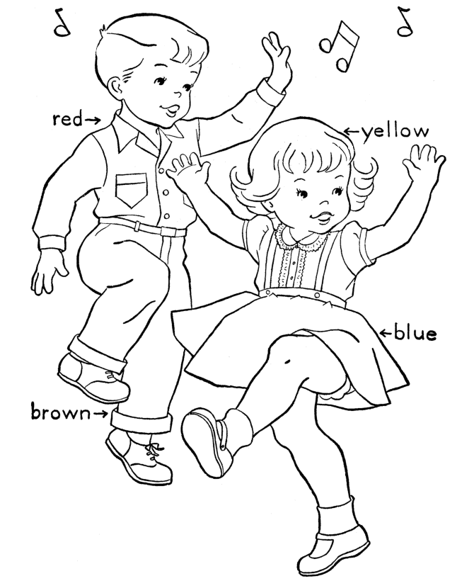 Birthday Dance Coloring Page | Kids Birthday Party Dance Coloring