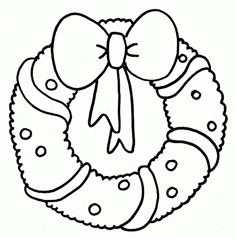 Free Christmas Wreath Coloring Page, Download Free Christmas Wreath