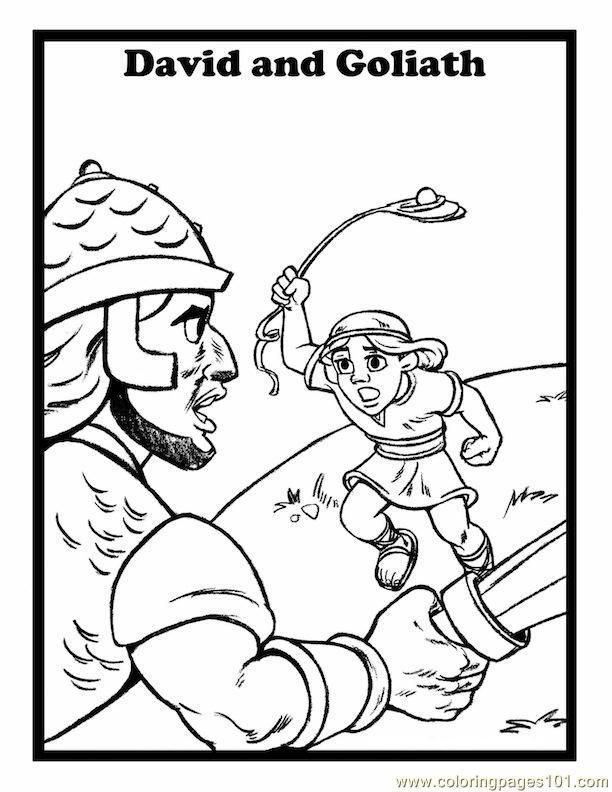 David And Goliath coloring page | vbs