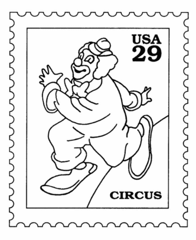 BlueBonkers: USPS Arts Stamp Coloring Pages - Circus Clowns