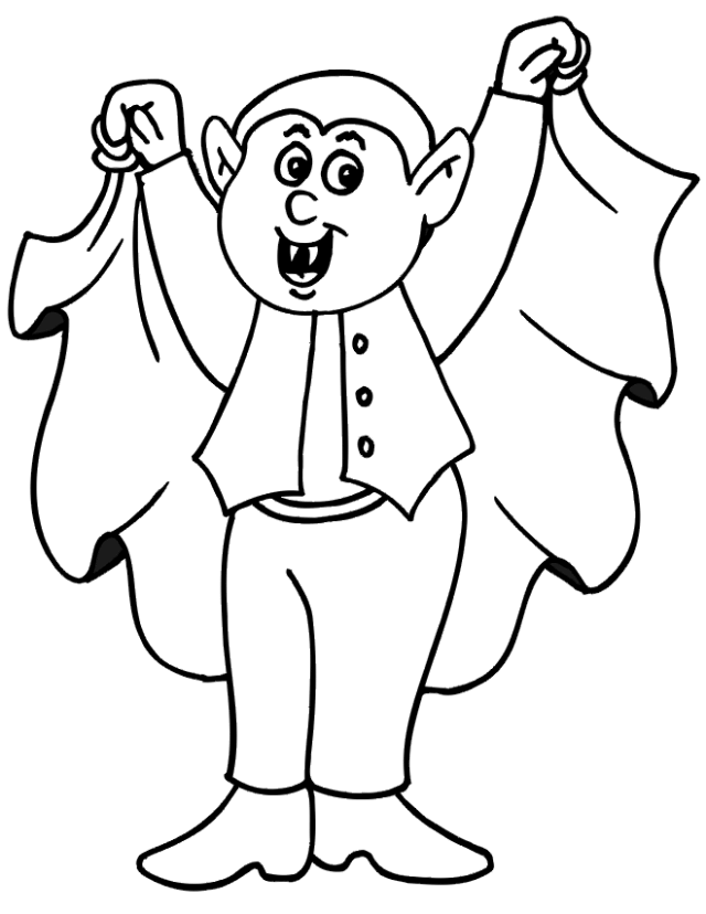 Dracula Vampire Coloring Pages to print for kids