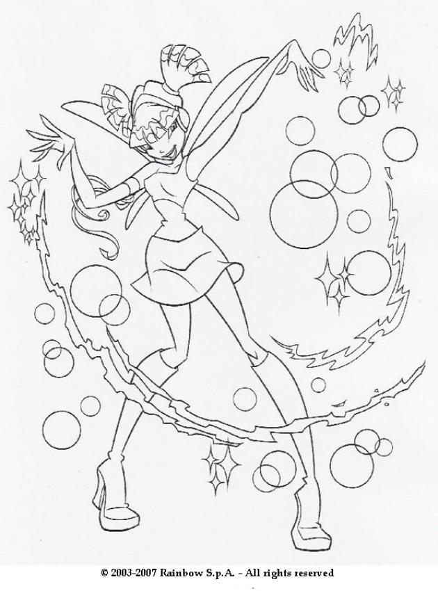 MUSA coloring pages - Musa playing with bubbles