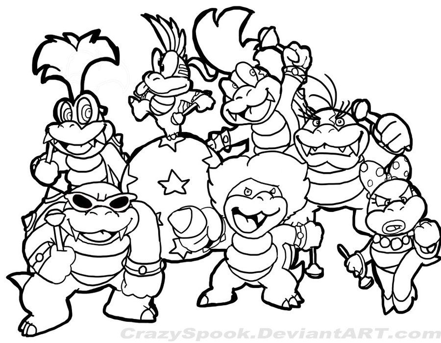 Super Mario Characters Coloring Pages 