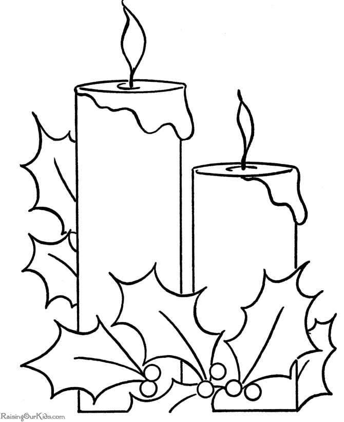 Christmas candles clip art pictures and coloring page images