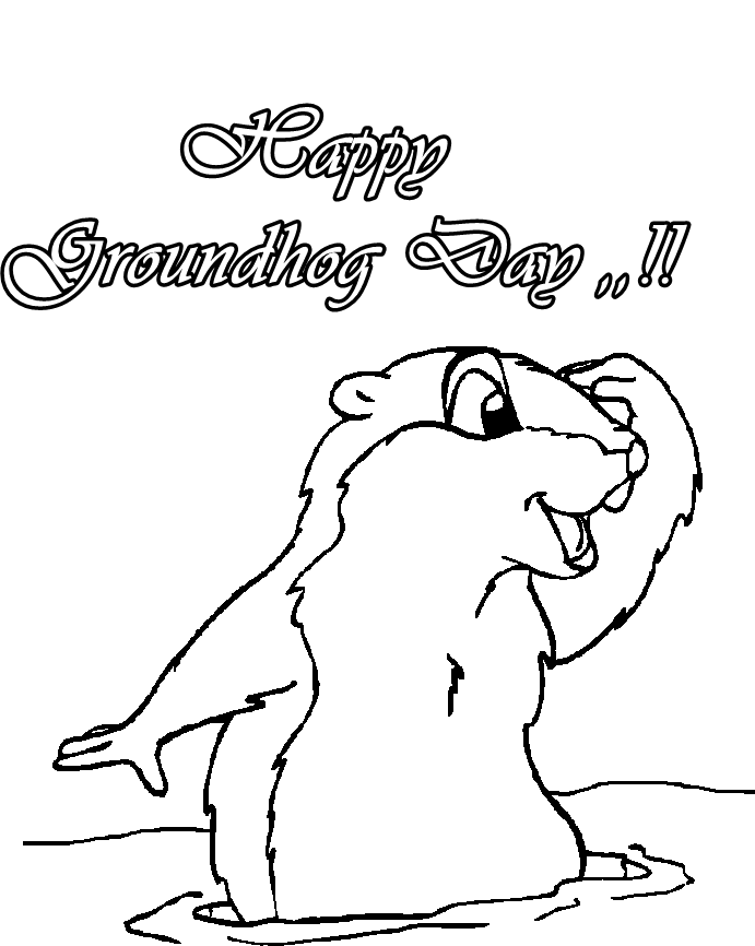 Printable Animal Groundhog Coloring Pages - Groundhog Day Coloring