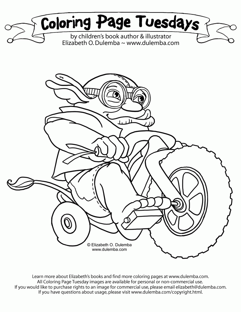  Coloring Page Tuesday - Ugg on a Bigwheel