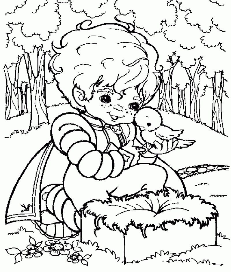 Rainbow Brite Playing With Birds Coloring Pages 