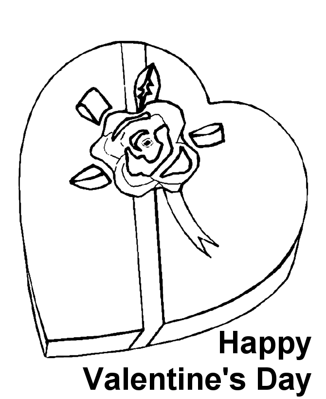 Valentines Day Hearts Coloring Pages - A big heart-shaped box